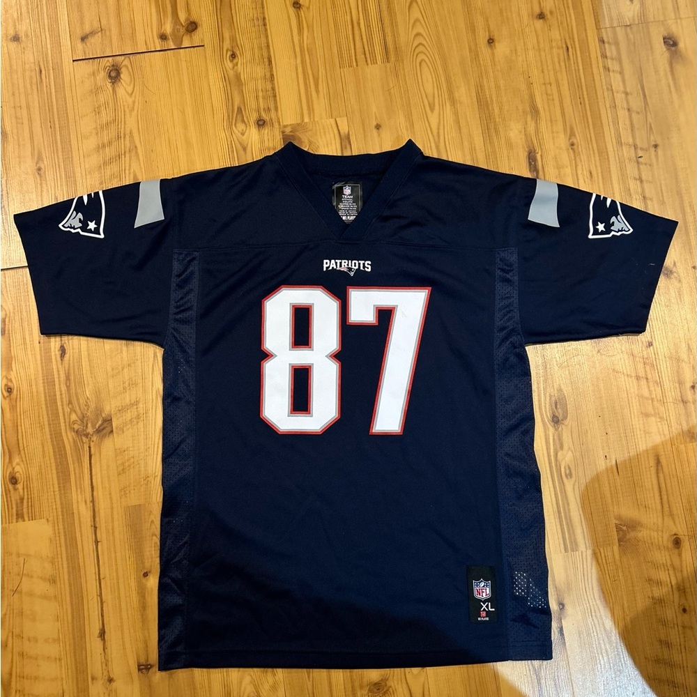 NFL Dark Blue Patriots Jersey with Number 87: Gronk